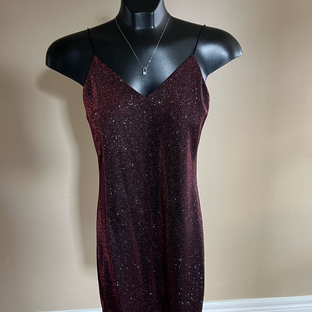 Sparkling Burgundy Mini Dress